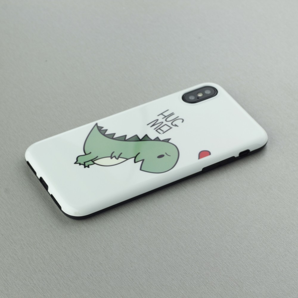 Hülle iPhone X / Xs - Dino hug man