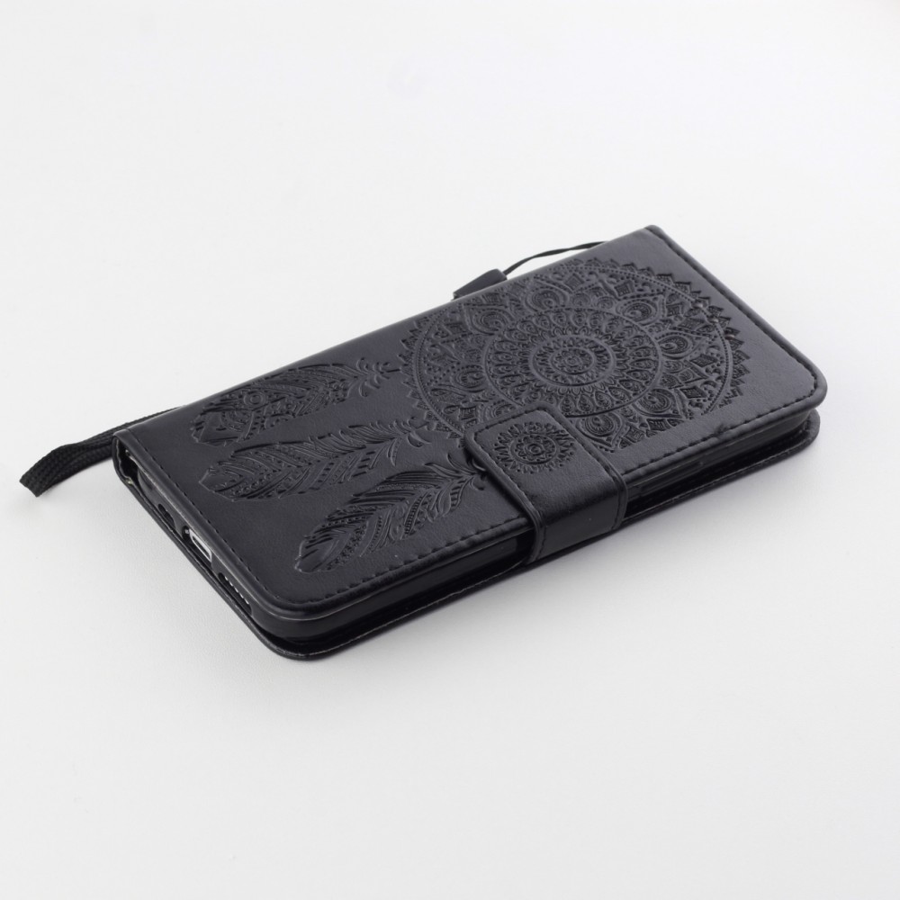 Coque iPhone X / Xs - Flip Dreamcatcher - Noir