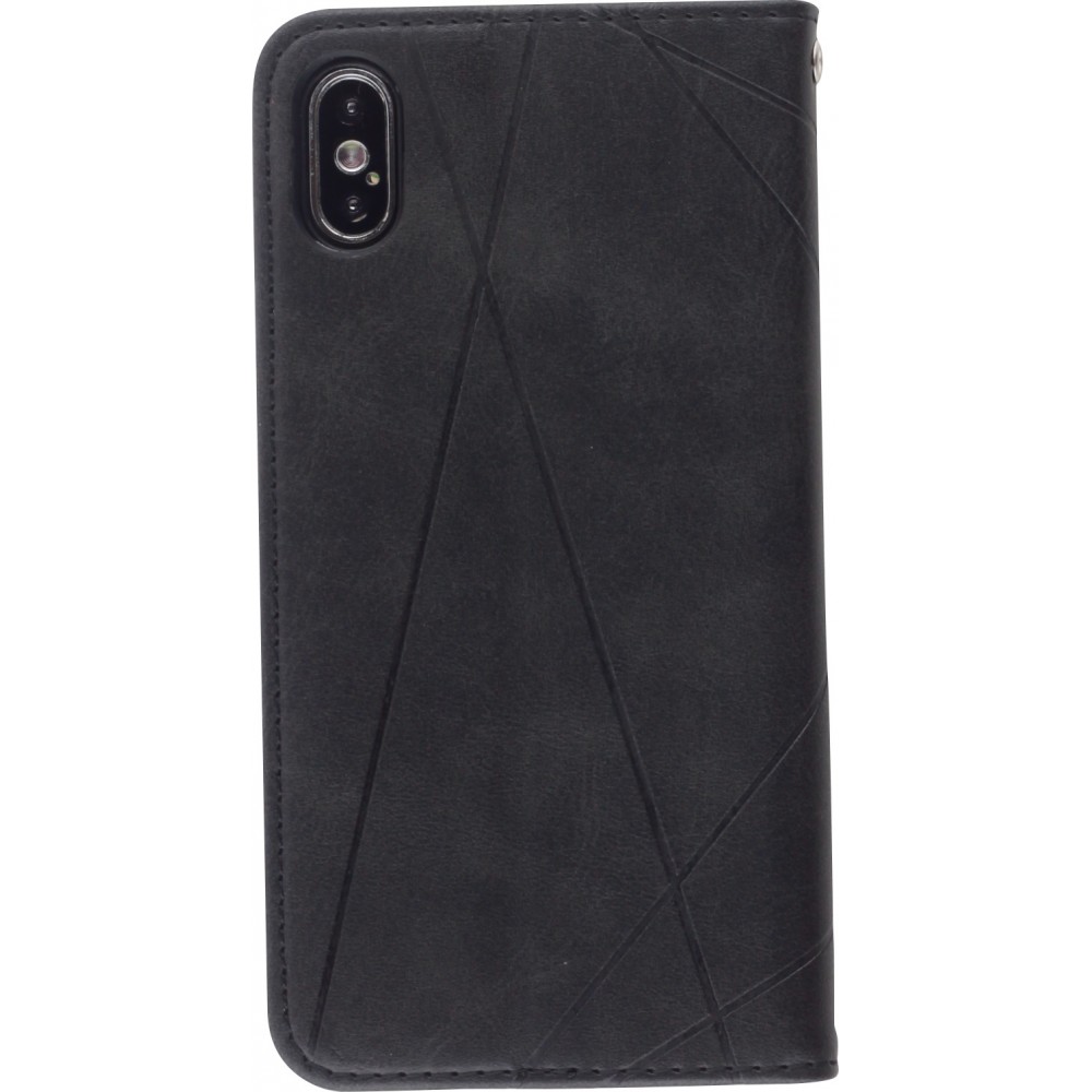 Coque iPhone X / Xs - Flip Géometrique - Noir