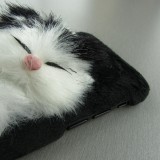 Hülle iPhone X / Xs - Fluffy Katze 3D - Schwarz
