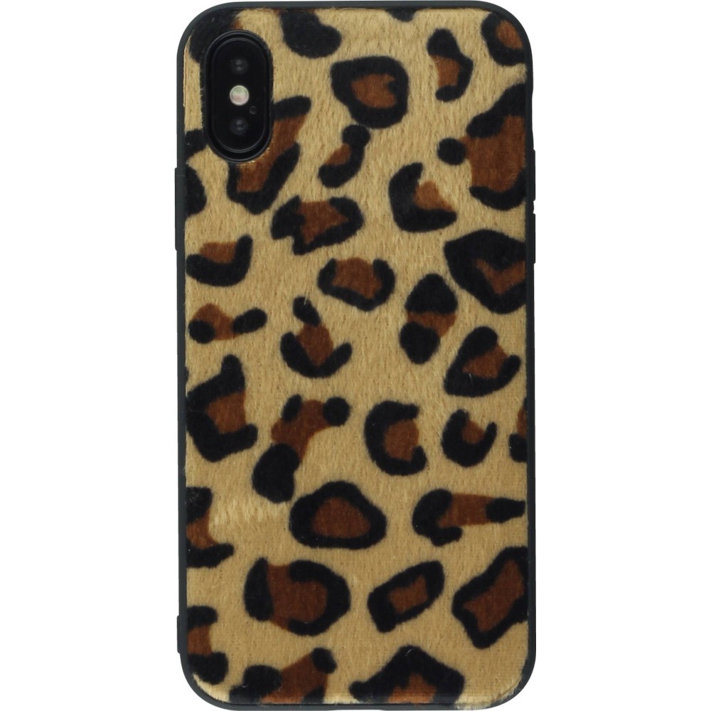 Coque iPhone X / Xs - Fourrure léopard