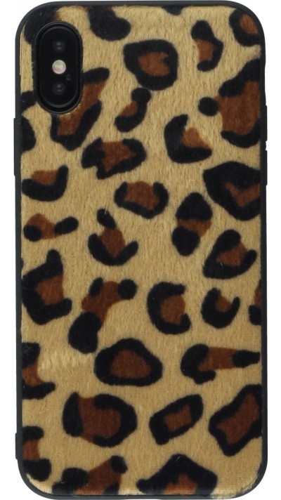 Coque iPhone X / Xs - Fourrure léopard
