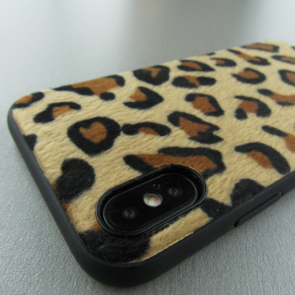 Coque iPhone X / Xs - Fourrure léopard