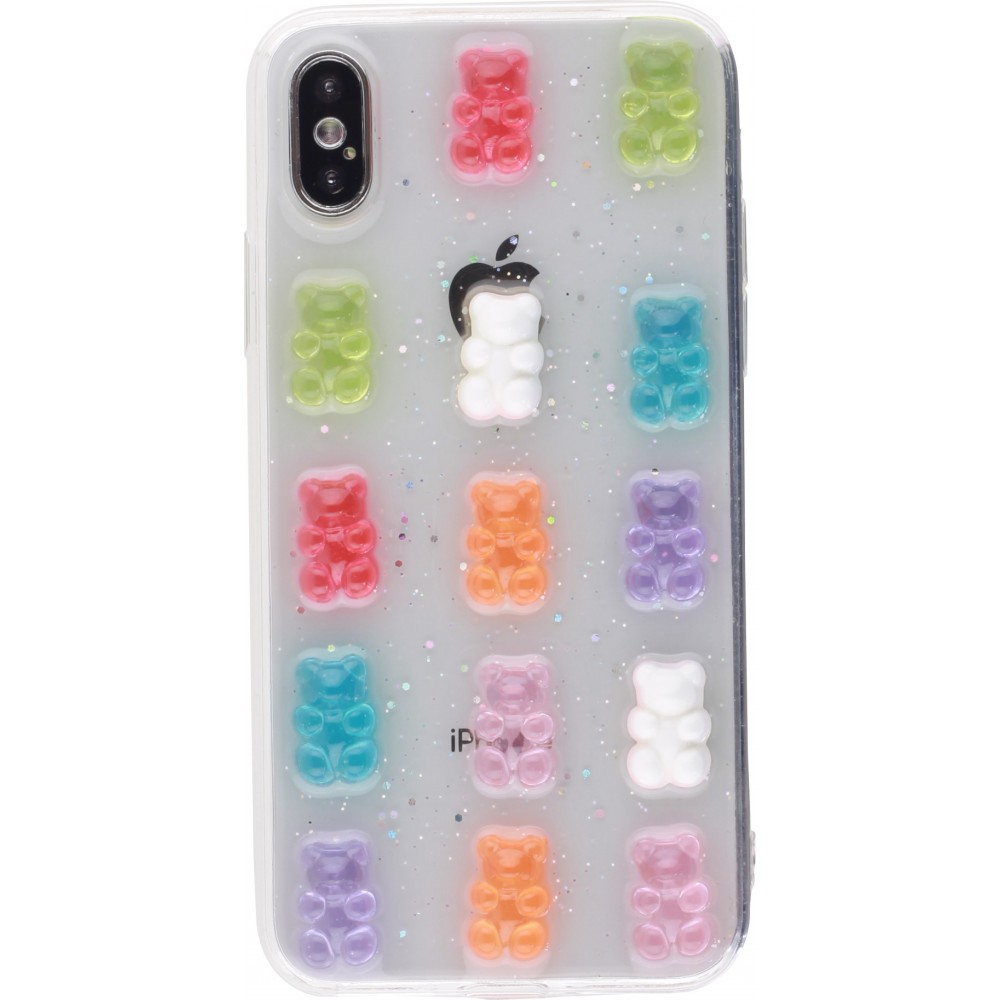 Coque iPhone X / Xs - Gel Bonbons Oursons 3D