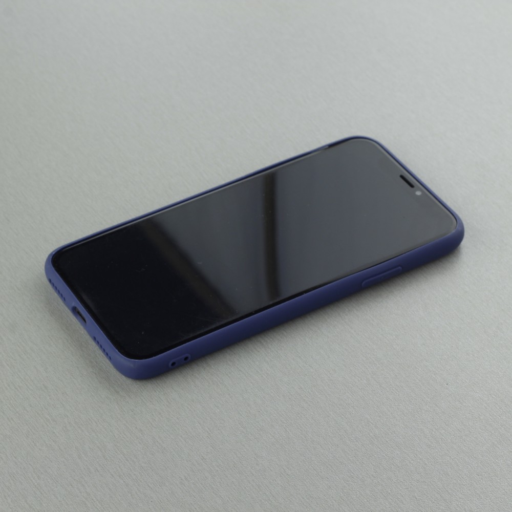 Hülle iPhone X / Xs - Gummi Herz blau