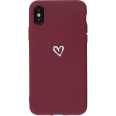 Coque iPhone Xs Max - Gel coeur - Rouge