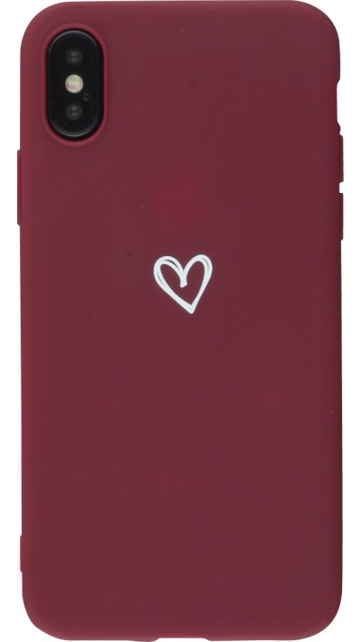 Coque iPhone XR - Gel coeur - Rouge