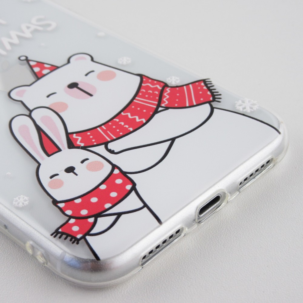 Hülle iPhone X / Xs - Gummi transparent Weihnachten bär