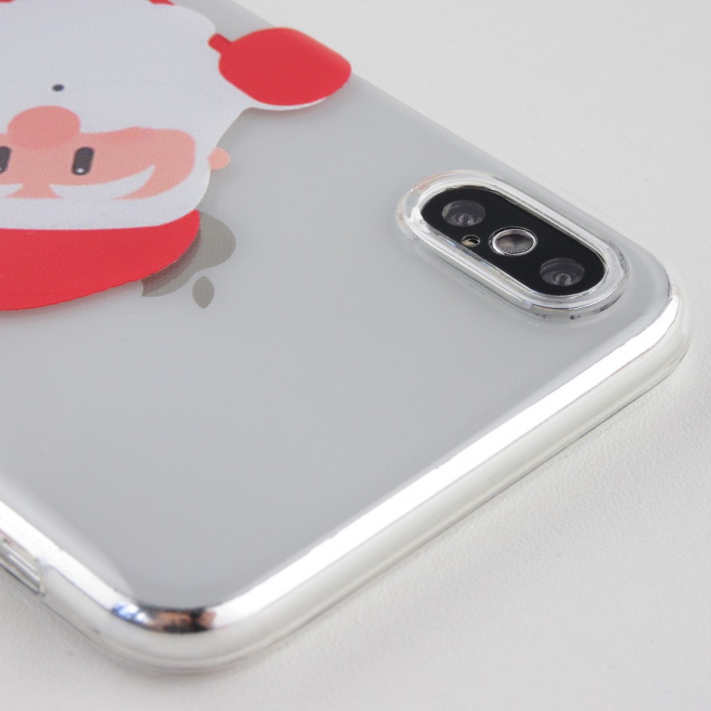 Coque iPhone X / Xs - Gel transparent Noël santa