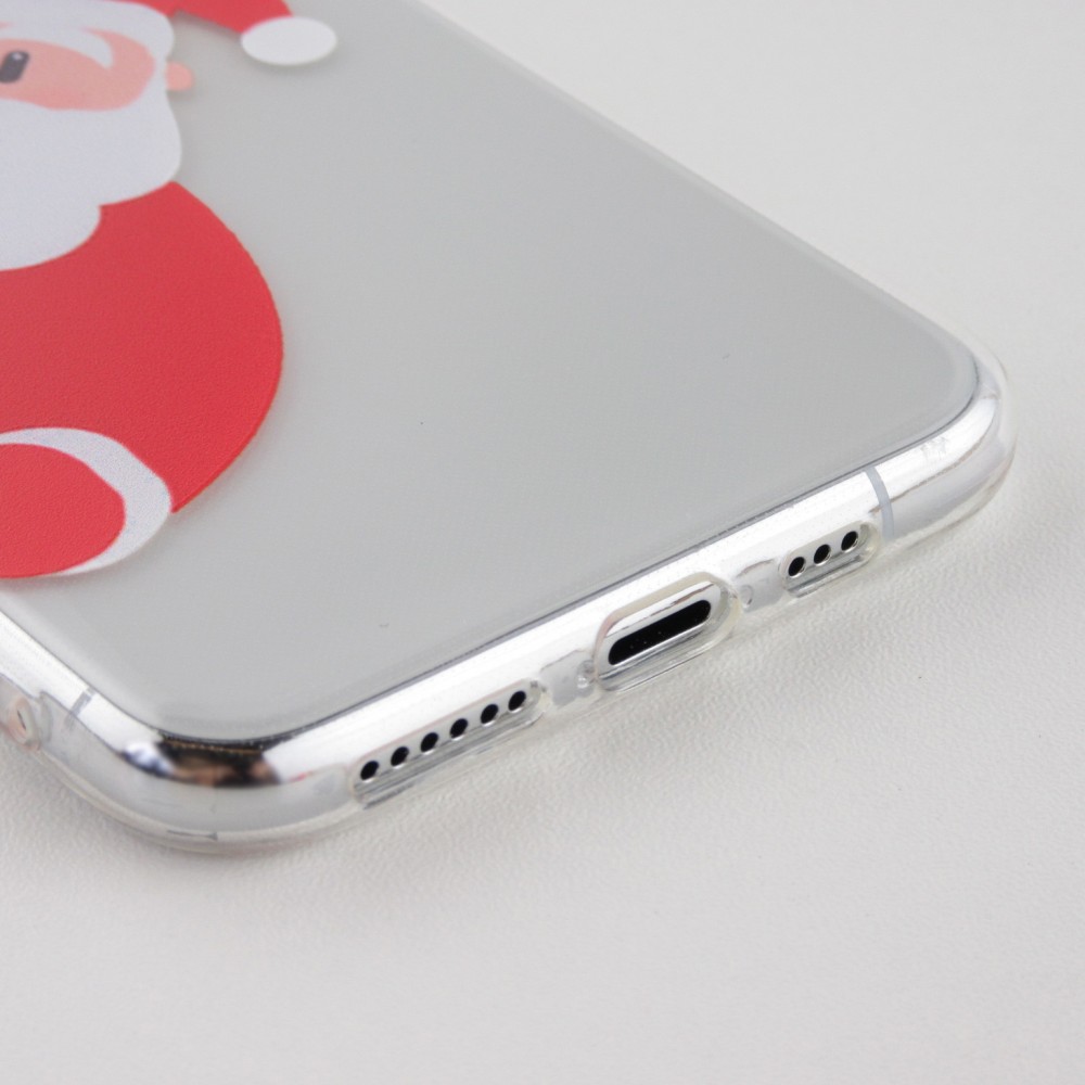 Hülle iPhone X / Xs - Gummi transparent Weihnachten santa