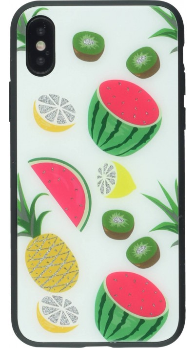 Hülle iPhone Xs Max - Glass exotische Früchte