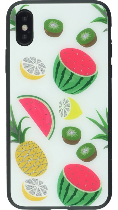 Coque iPhone Xs Max - Glass Exotic Fruits