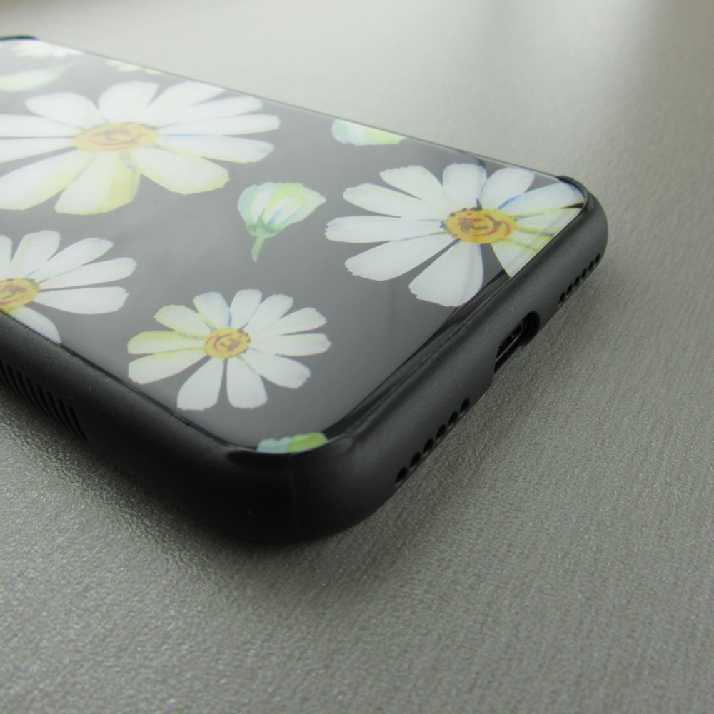 Coque iPhone Xs Max - Glass marguerite