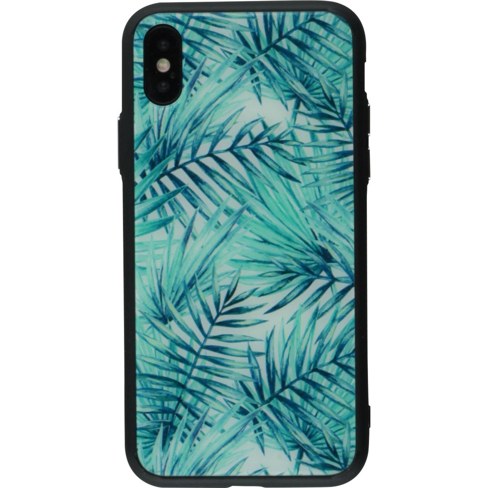 Coque iPhone Xs Max - Glass palmier