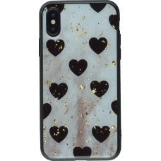Coque iPhone Xs Max - Gold Flakes Hearts