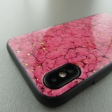 Hülle iPhone XR - Gold Flakes Marble - Rosa
