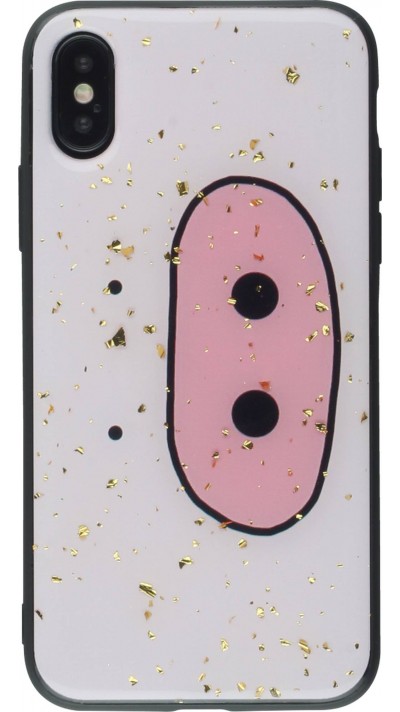 Coque iPhone Xs Max - Gold Flakes Pig Nose