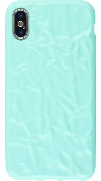 Coque iPhone X / Xs - Melted bleu menthe
