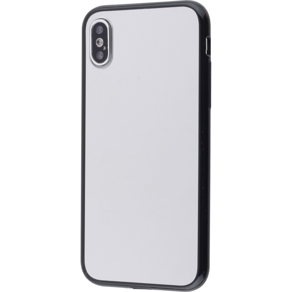 Coque iPhone Xs Max - Miroir bords en silicone noirs