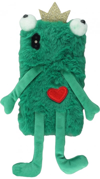 Coque iPhone X / Xs - Grenouille drôle en peluche - Vert