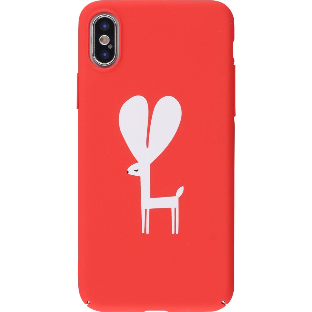 Coque iPhone X / Xs - Plastic Mat deer love