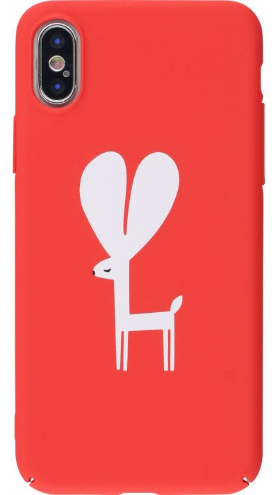 Hülle iPhone X / Xs - Plastic Mat deer love