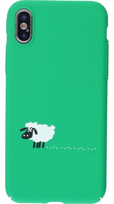 Coque iPhone X / Xs - Plastic Mat mouton - Vert