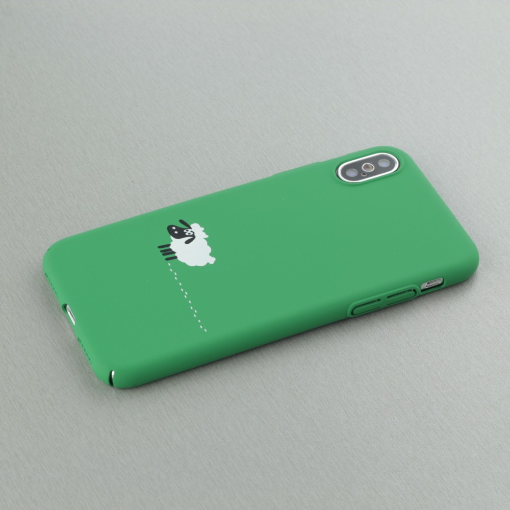 Coque iPhone X / Xs - Plastic Mat mouton - Vert