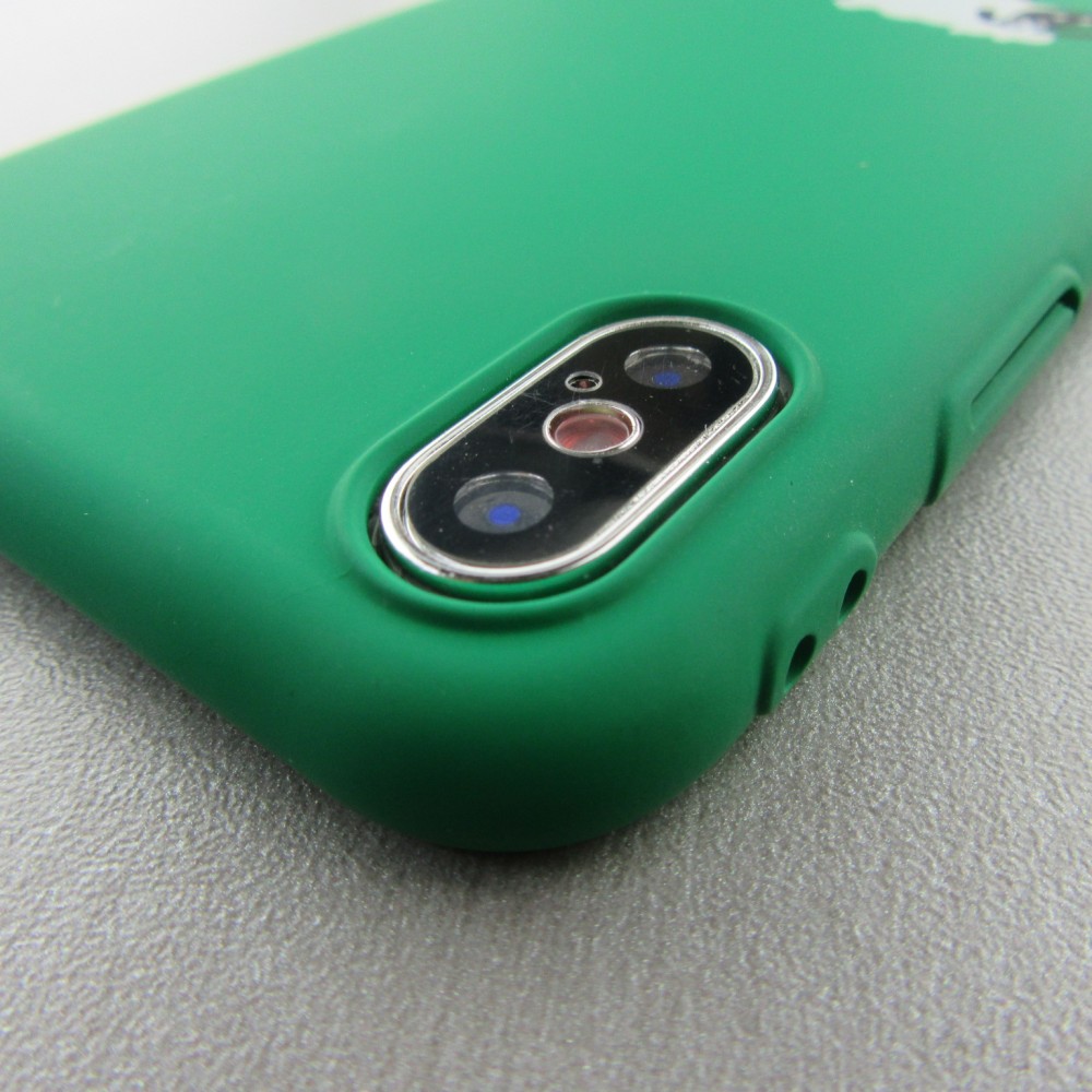 Hülle iPhone X / Xs - Plastic Mat grüne Schafe