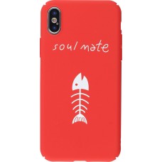 Coque iPhone X / Xs - Plastic Mat soul mate