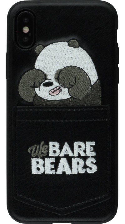 Hülle iPhone X / Xs - Poche Cartoon bear - Schwarz