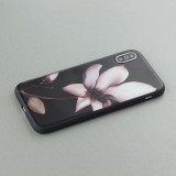 Coque iPhone X / Xs - Print lotus - Noir