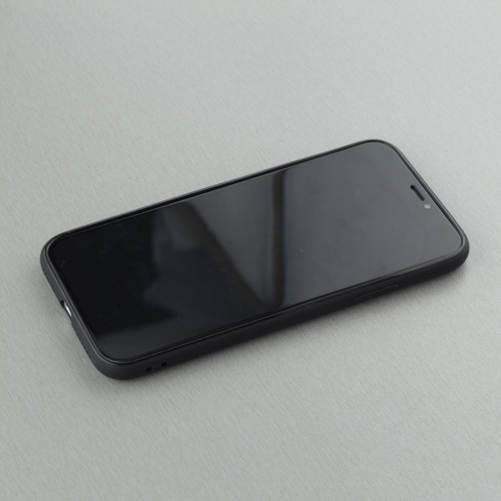 Coque iPhone X / Xs - Print lotus - Noir