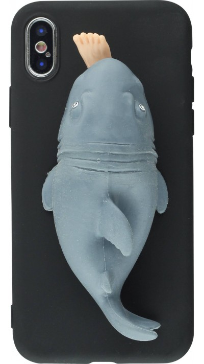 Coque iPhone X / Xs - Shark vs Human