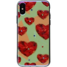 Hülle iPhone X / Xs - Shine heart Strass