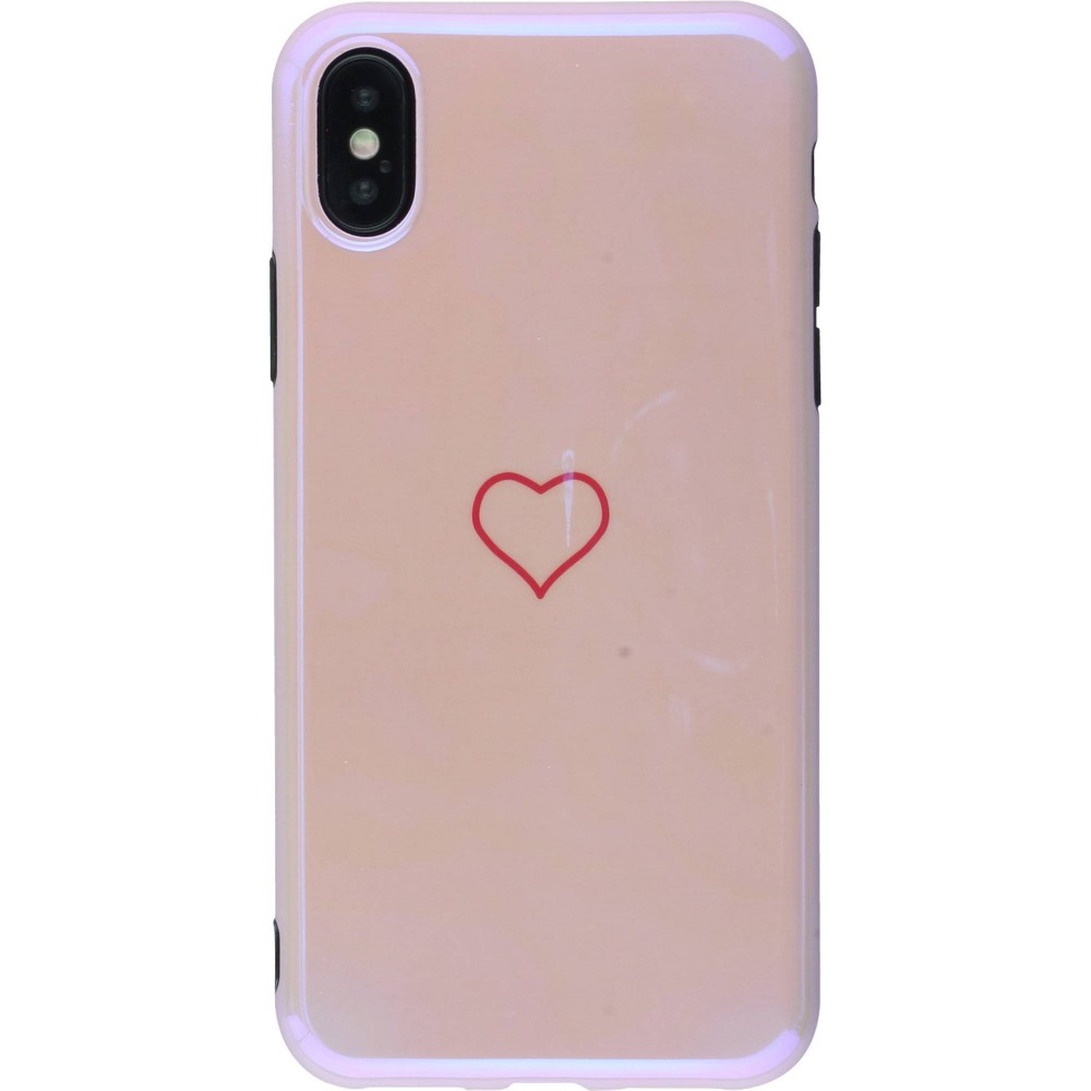 Hülle iPhone X / Xs - Shine heart - Rosa
