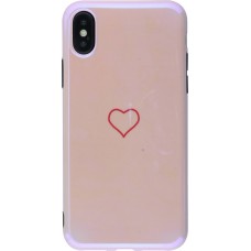 Coque iPhone X / Xs - Shine heart - Rose