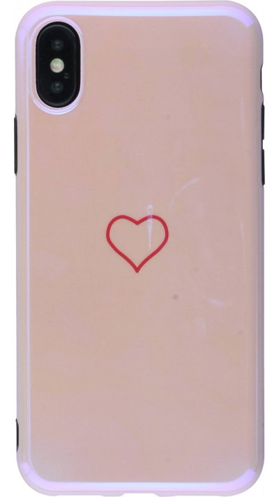 Hülle iPhone X / Xs - Shine heart - Rosa