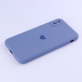 Coque iPhone X / Xs - Silicone Mat Coeur - Lavande