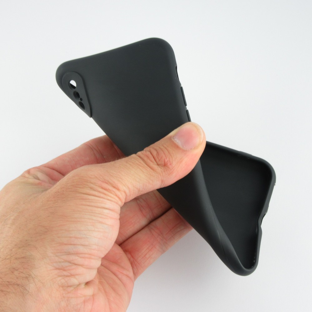 Coque iPhone XR - Silicone Mat Coeur - Noir