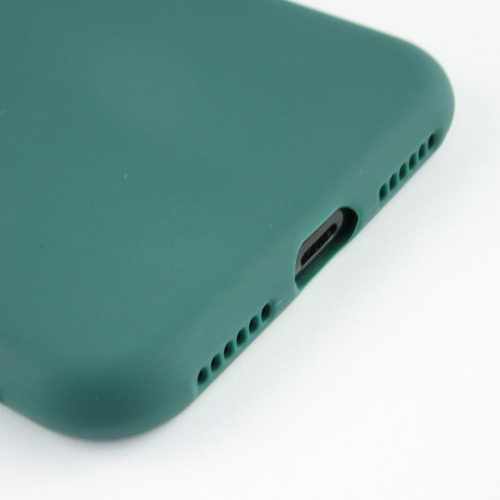 Coque iPhone XR - Silicone Mat Coeur - Vert foncé