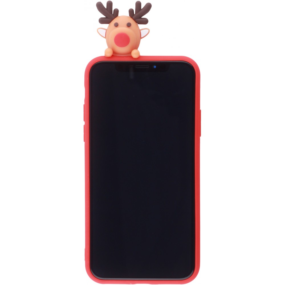 Hülle iPhone XR - Silikon Weihnachten Rentier 3D