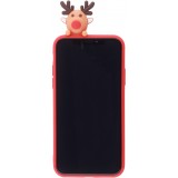 Coque iPhone XR - Silicone Noël renne 3D