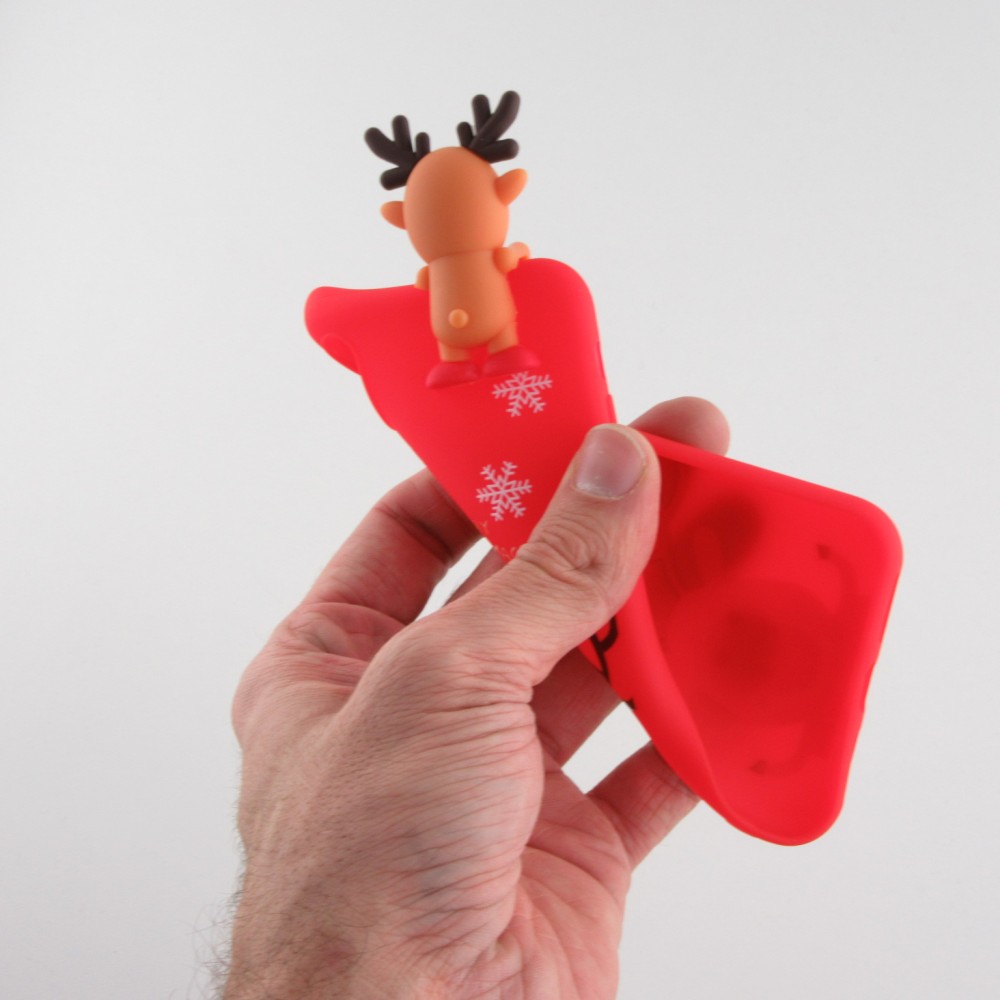 Hülle iPhone XR - Silikon Weihnachten Rentier 3D