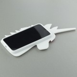 Hülle iPhone X / Xs - 3D Einhornkopf - Weiss