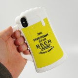 Coque iPhone X / Xs - Verre de bière 3D The five point star beer - Jaune