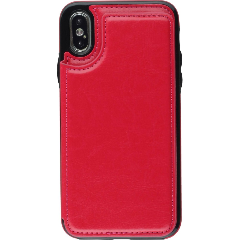 Coque iPhone X / Xs - Wallet Premium Cards - Rouge