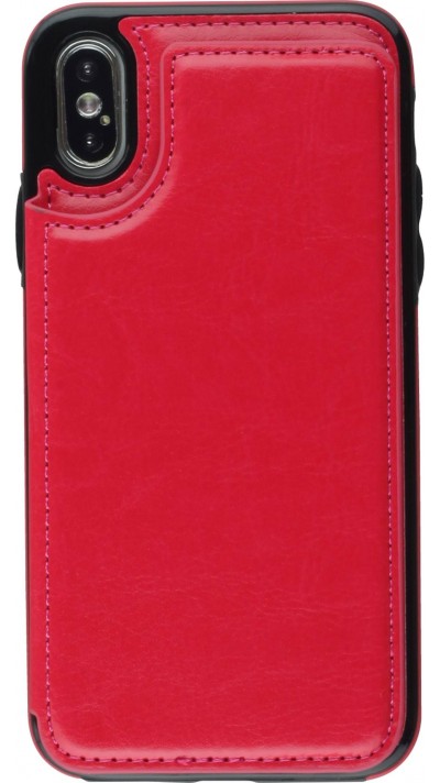 Coque iPhone X / Xs - Wallet Premium Cards - Rouge