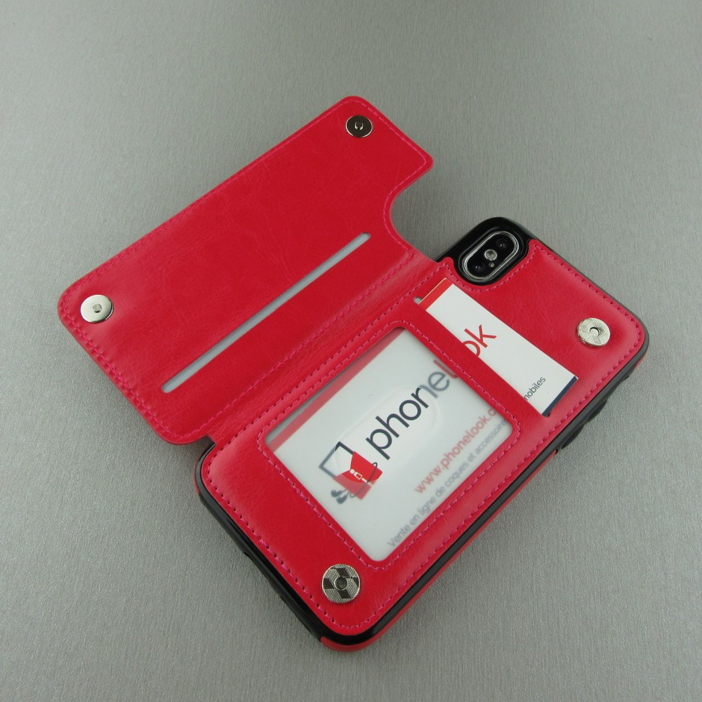 Hülle iPhone X / Xs - Wallet Premium Cards - Rot