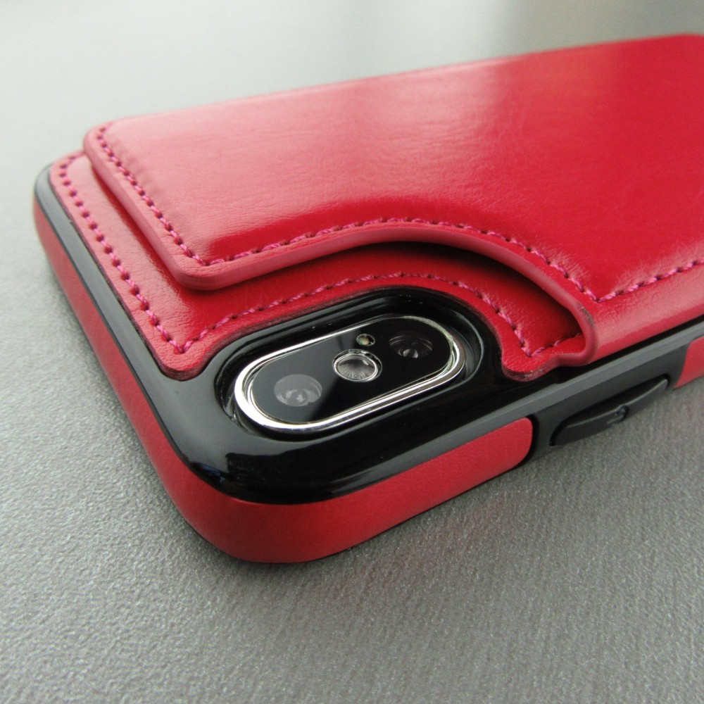 Coque iPhone X / Xs - Wallet Premium Cards - Rouge